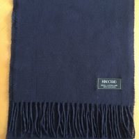 100% Cashmere Solid Shade Scarf - Navy Blue