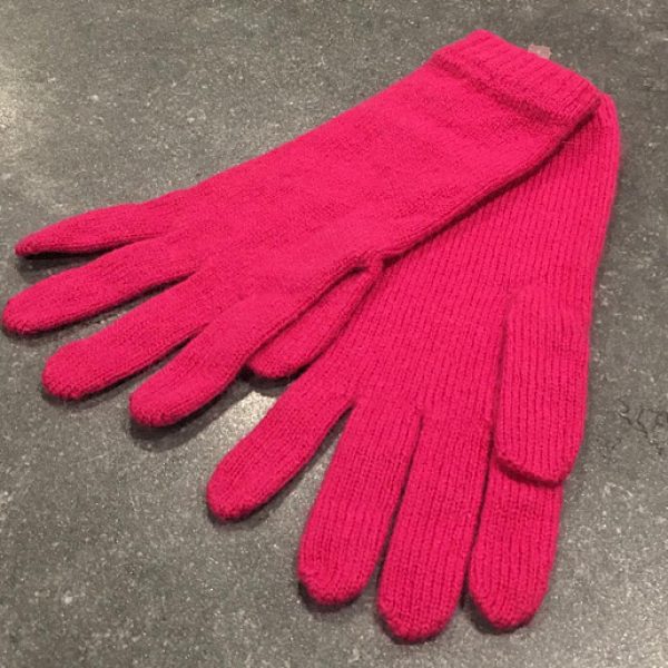 Ladies Lambswool Angora Gloves - Cerise
