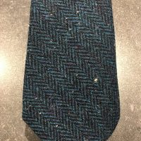 Scottish 100% Wool Woven Tweed Tie - Blue Fleck Herringbone