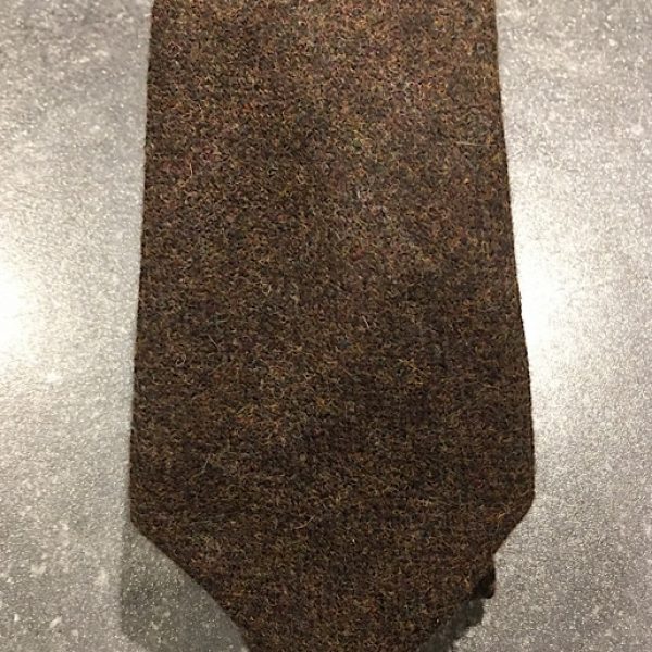 Scottish 100% Wool Woven Tweed Tie - Dark Brown