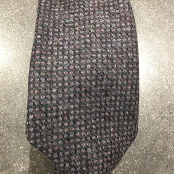 Scottish 100% Wool Woven Tweed Tie - Purple Birdseye
