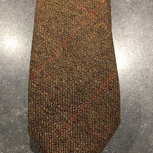 Scottish 100% Wool Woven Tweed Tie - Red overcheck (snakeskin)