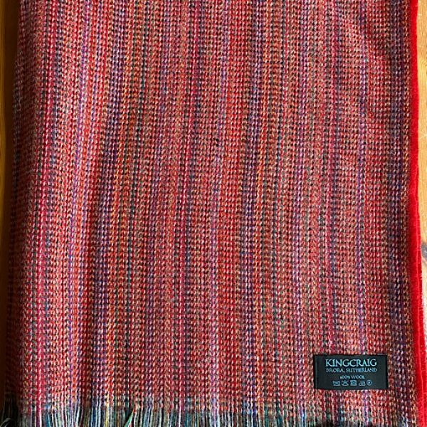 Top Quality 100% Wool Bothy Throw - Red