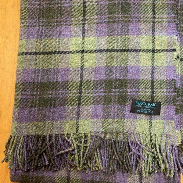 100% Shetland Yarn Blanket/Throw - Lavender Mint