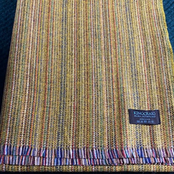 Top Quality 100% Wool Bothy Throw - English Mustard