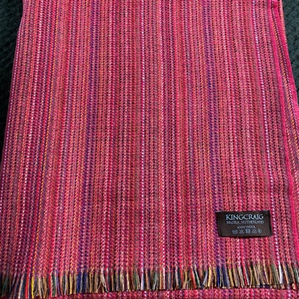 Top Quality 100% Wool Bothy Throw - Dark Cerise