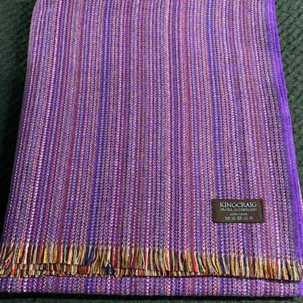 Top Quality 100% Wool Bothy Throw - Royal Purple